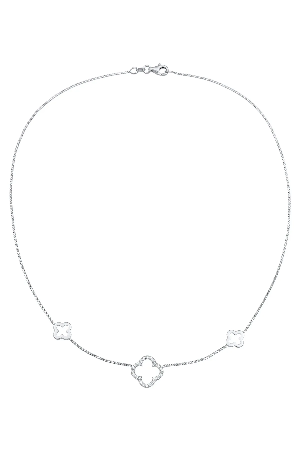 ELLI  Halskette Kleeblatt Glück Zirkonia 925 Silber