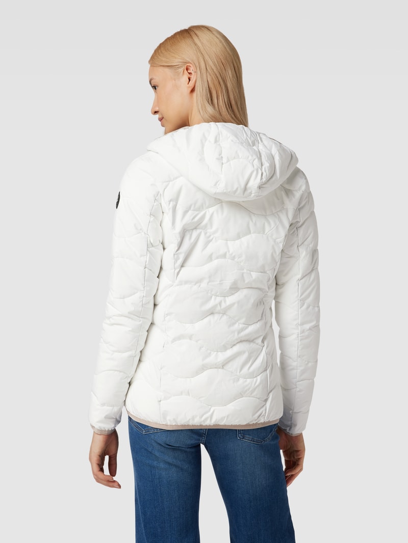 Jacke mit Label-Details in offwhite meliert
