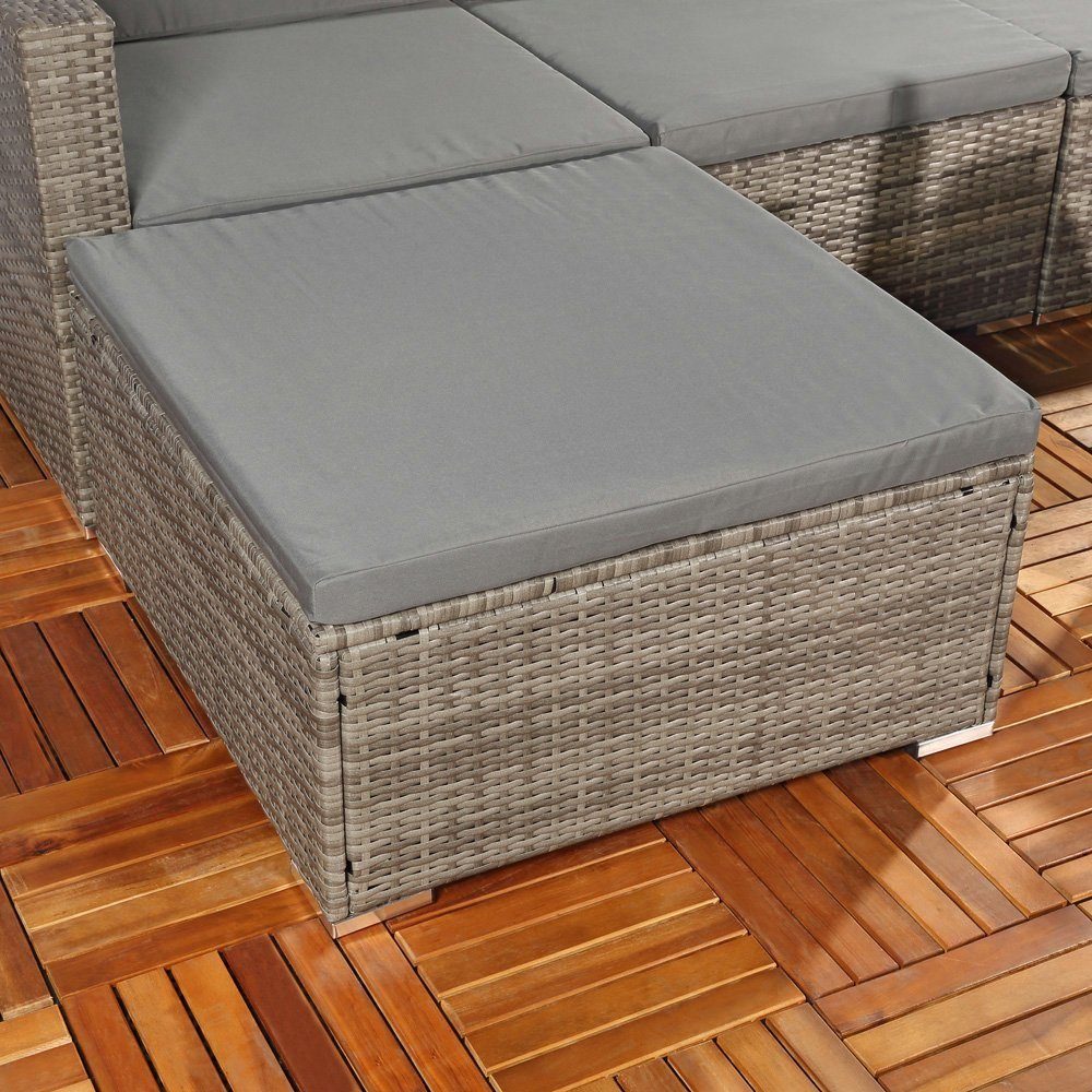 Melko Gartenlounge-Set Gartengarnitur Lounge Polyrattan 5tlg. Sitzgruppe Gartenset, (Set), Schraub-Ausgleich-Standfüße