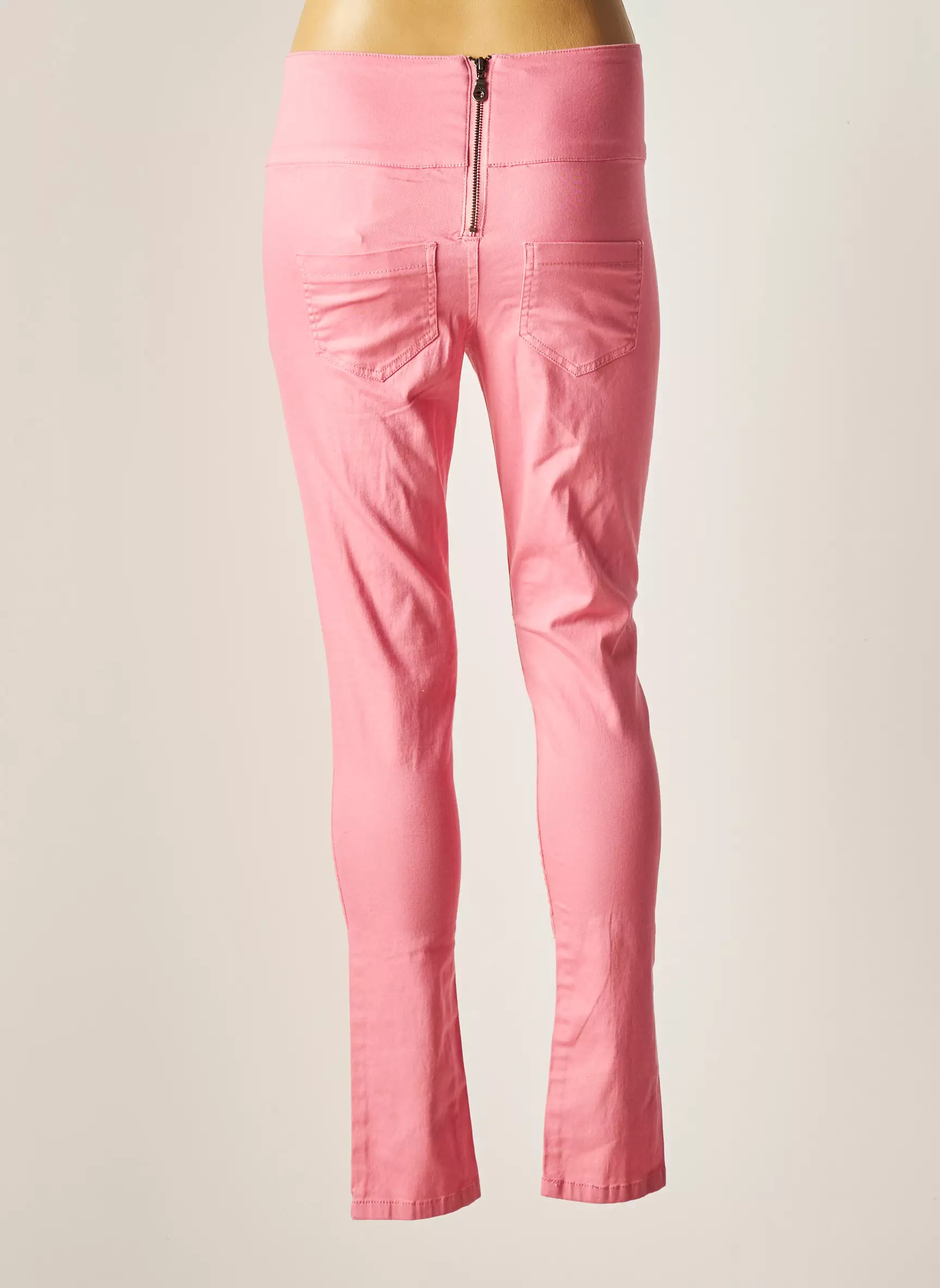Pieces Pantalons Slim Femme couleur rose