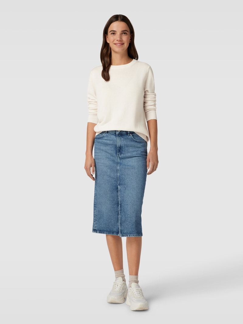 Kaschmirpullover mit Rundhalsausschnitt in offwhite