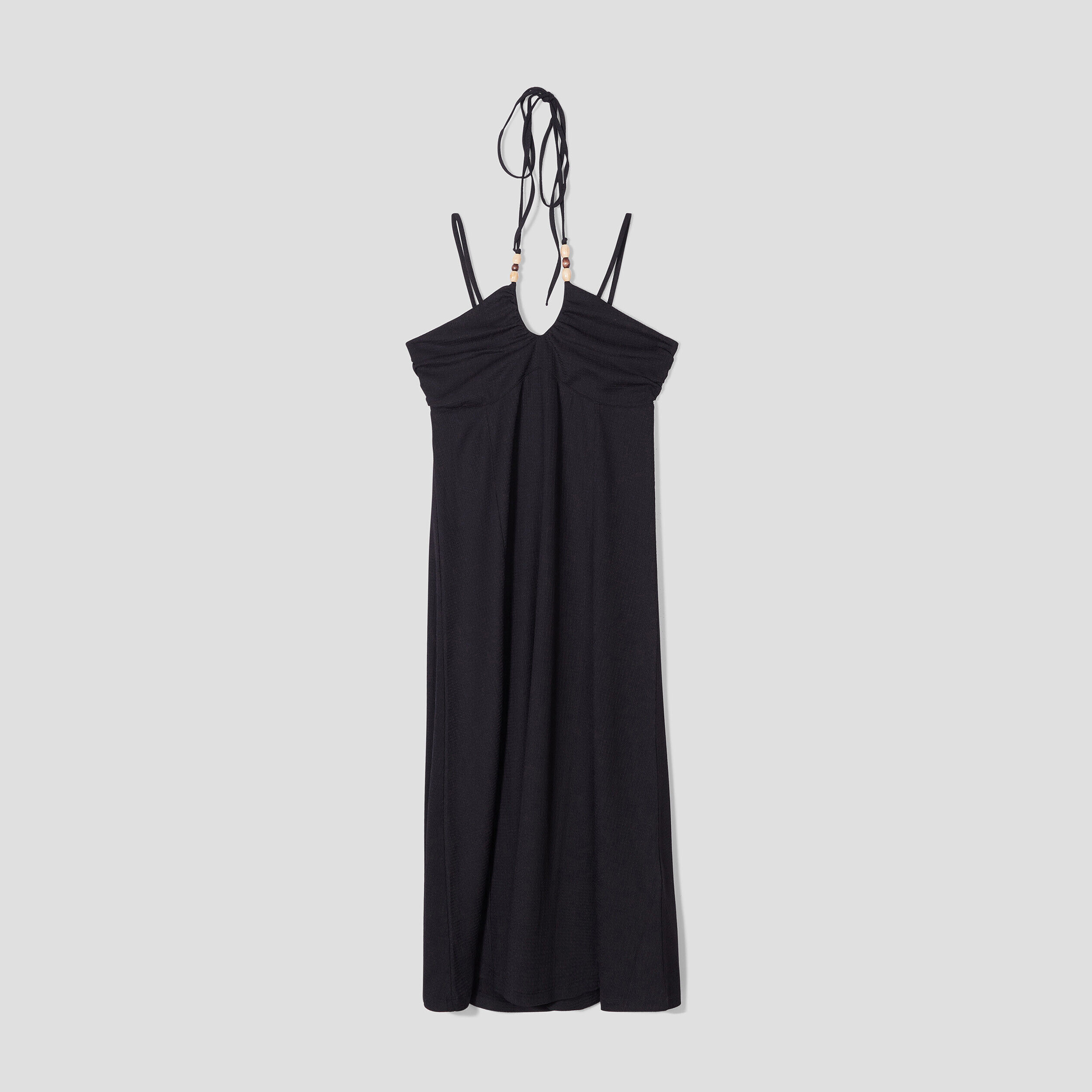 Robe évasée col bustier noir femme | Cache Cache