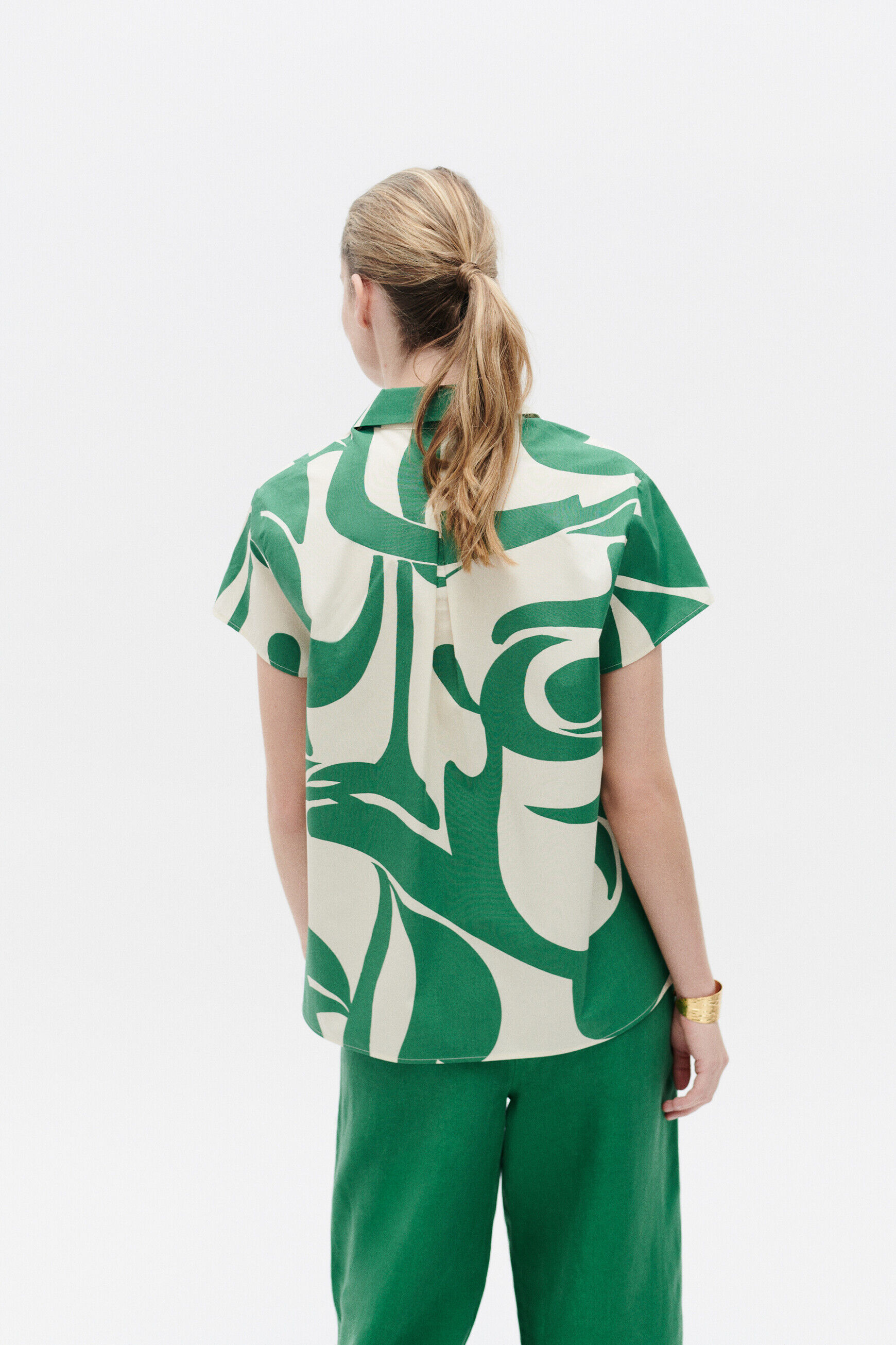 Chemisier canemone vert menthe femme