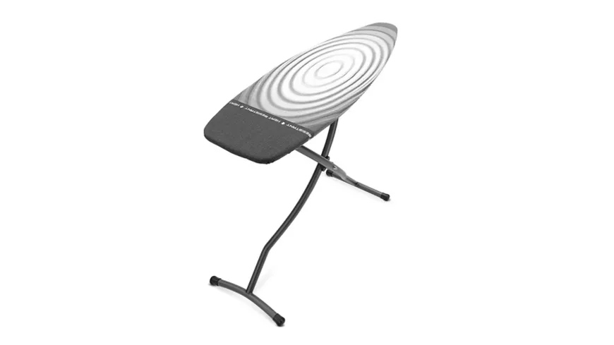 brabantia Streckmetallbügeltisch Größe D, 135 x 45cm mit hitzebeständiger Parkzone Titan oval Black und Titan Oval