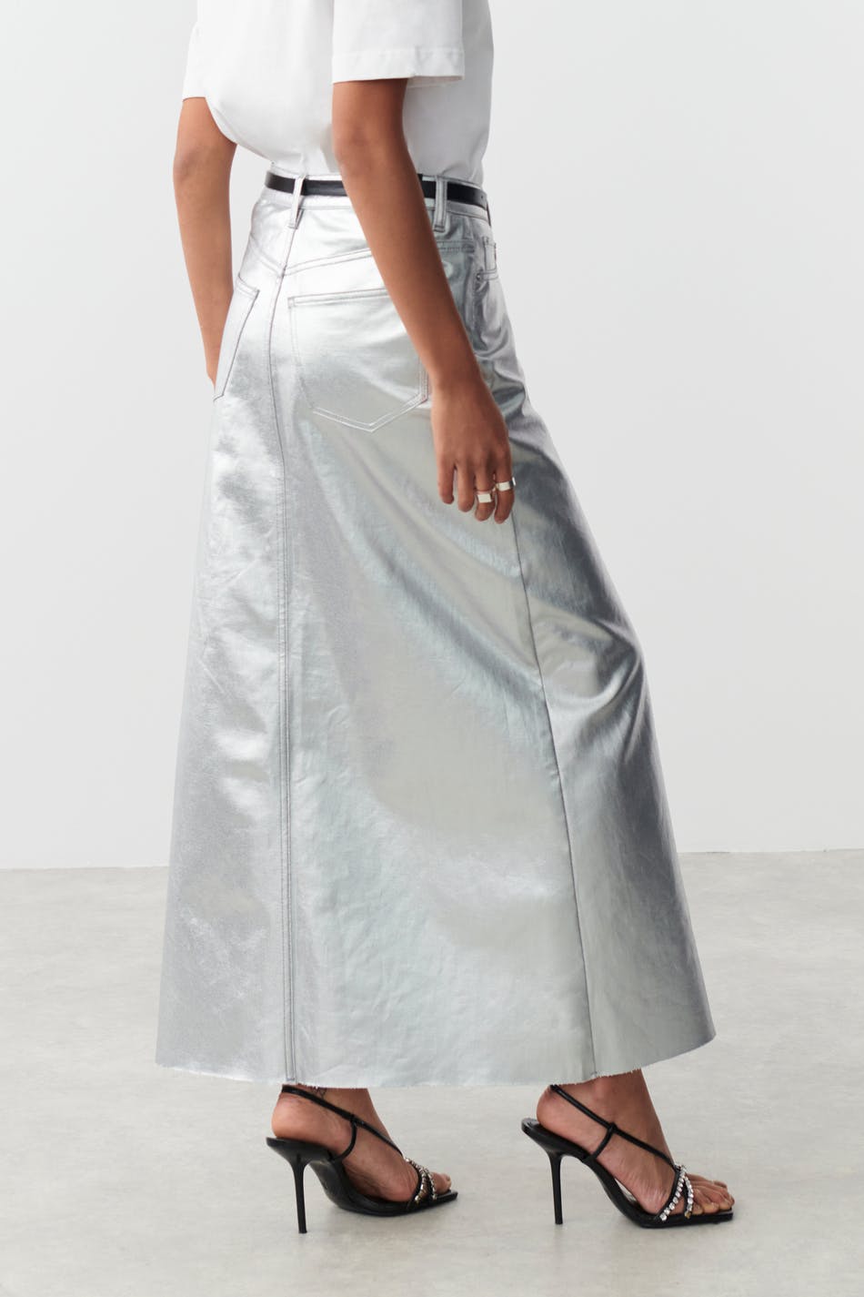 Metallic maxi skirt