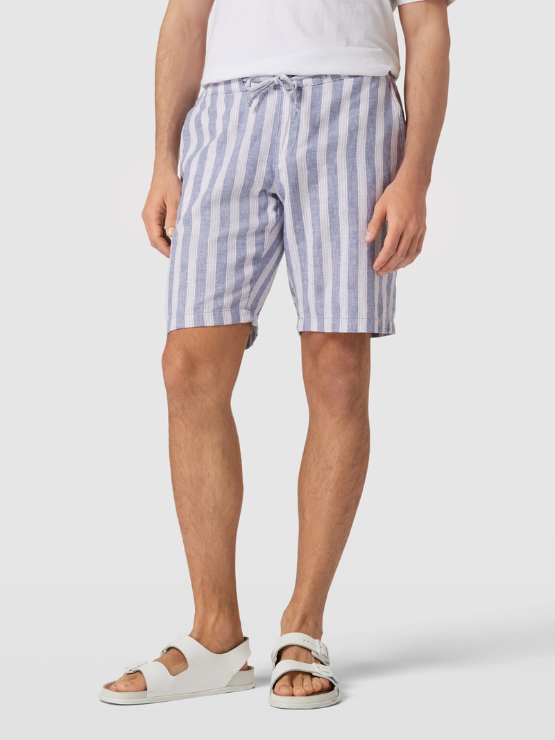 Bermudas mit Streifenmuster in bleu