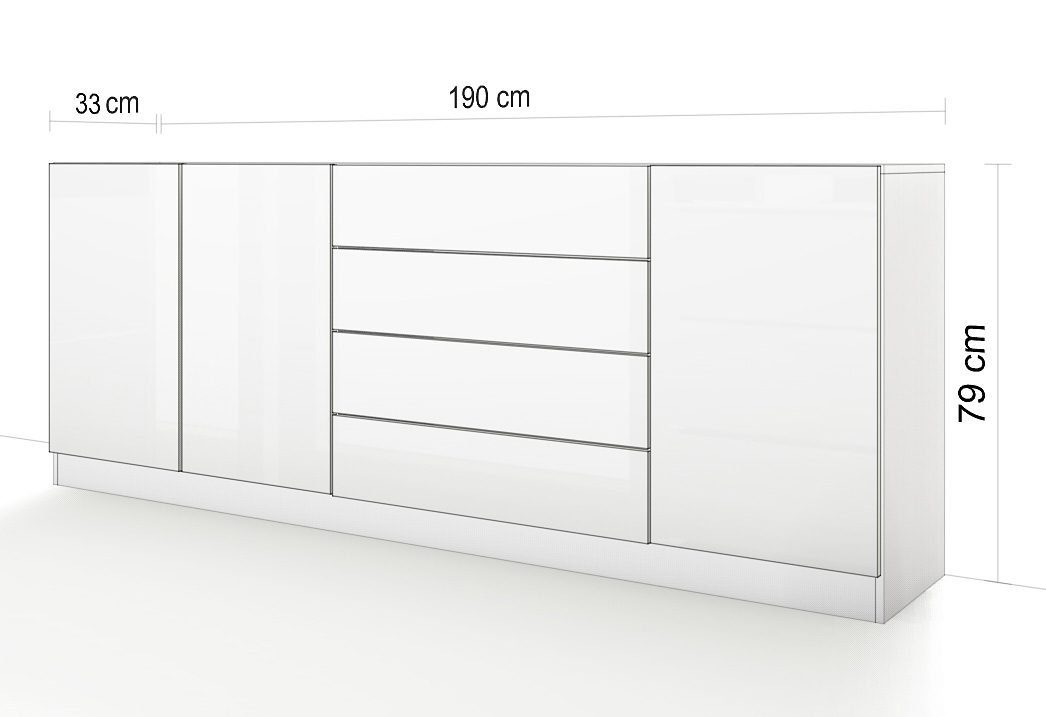 borchardt Möbel Sideboard Vaasa, Breite 190 cm