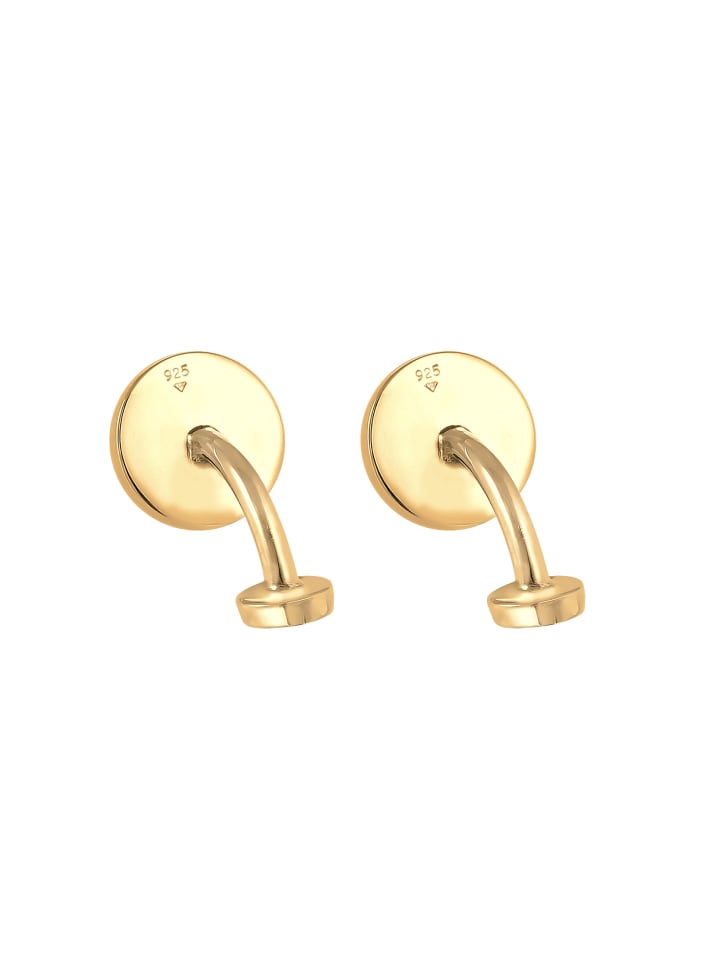 KUZZOI Manschettenknopf 925 Sterling Silber Geo, Plättchen in Gold günstig kaufen onesize