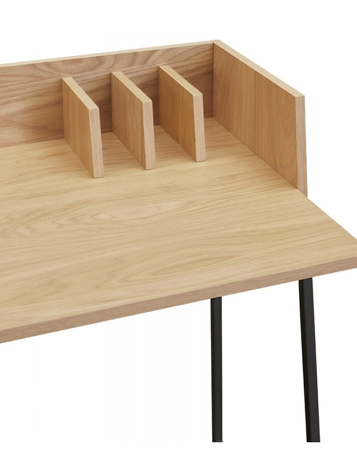 KADIMA DESIGN Schreibtisch SALMON aus Holz und Metall | Moderner Stil in Beige-Schwarz günstig kaufen onesize