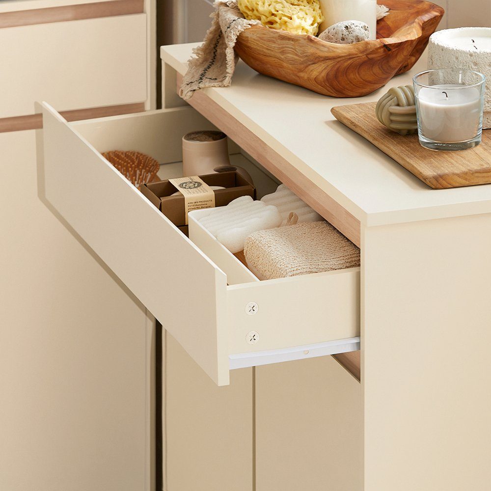 SoBuy Wäscheschrank BZR79 mit ausklappbarem Wäschesäcken Wäschesack Wäschetruhe