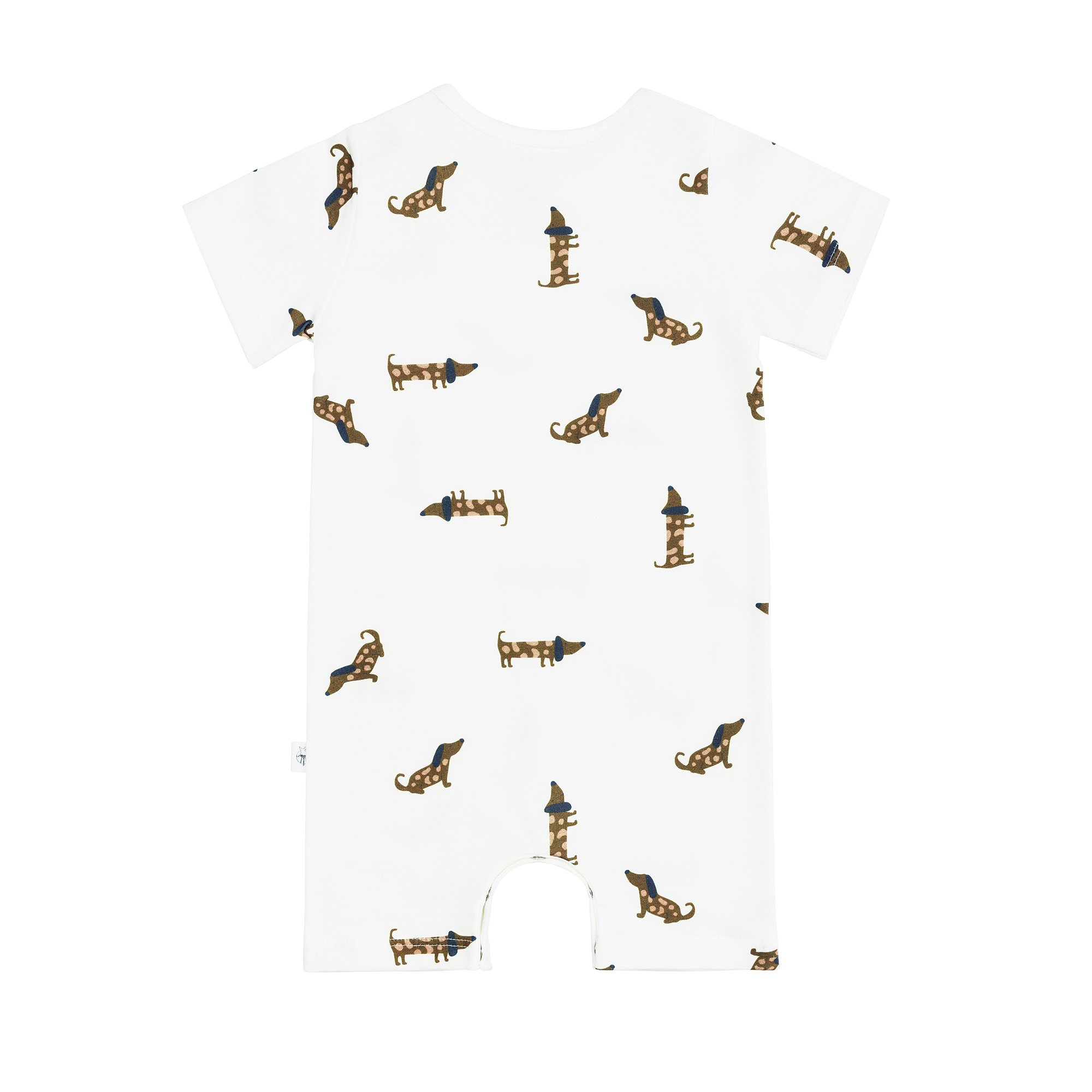 Baby Jumpsuit - Bio Baumwolle, Hund, Beige
