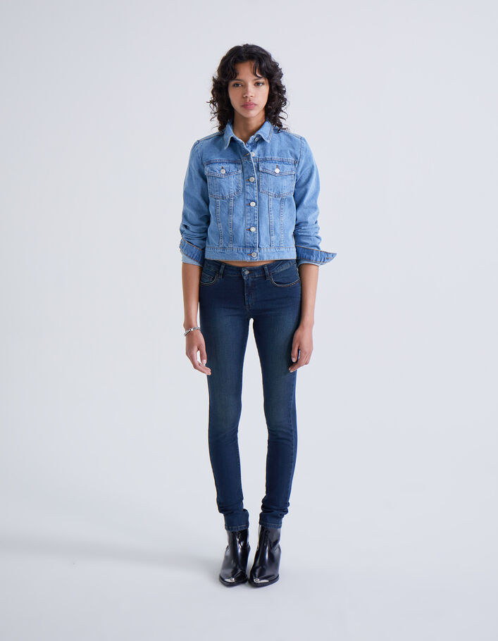 Jean slim bleu taille mi haute coupe sculpt up femme