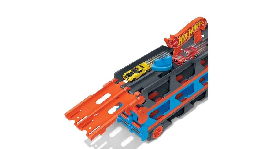 Hot Wheels 2-in-1 Rennbahn-Transporter inkl. 3 Spielzeugautos