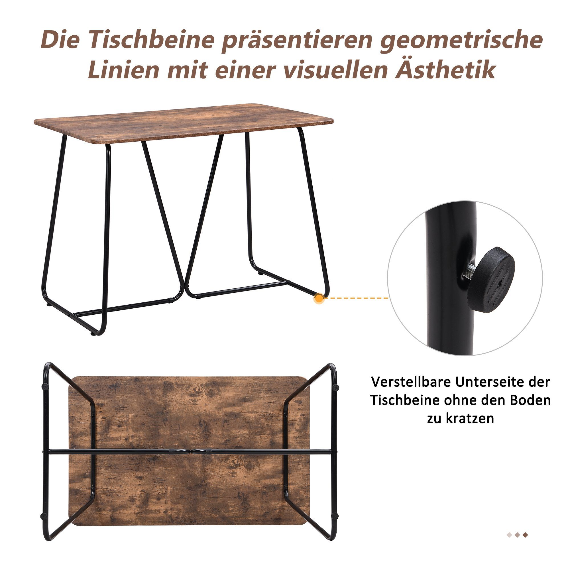 HAUSS SPLOE Essgruppe Essgruppe mit Esstisch und Stühle Küchen Esstisch Set, (Sitzgruppe Küchentisch mit 4 Stühlen, 5-tlg), für Esszimmer Outdoor Garten