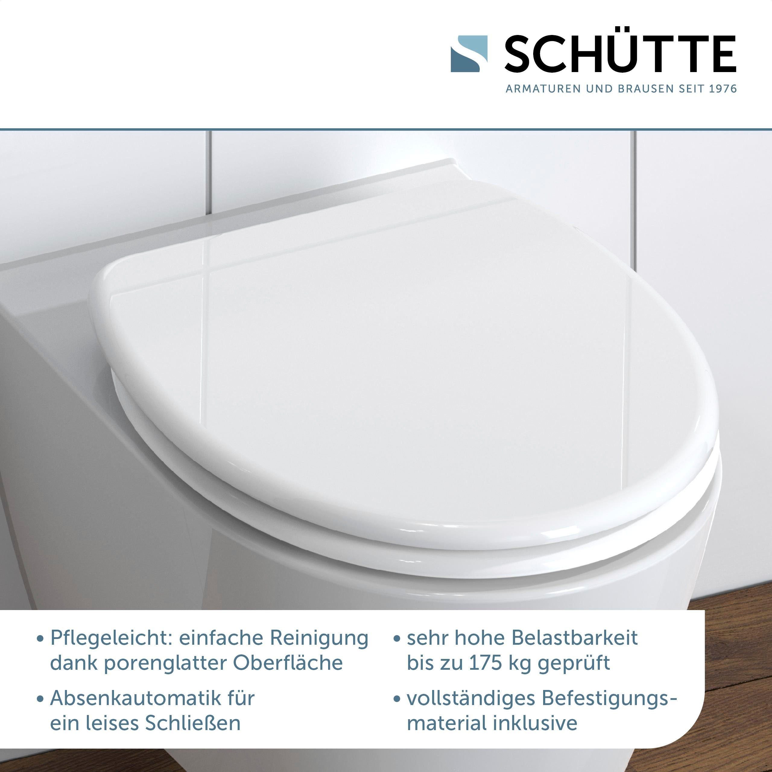 Schütte WC-Sitz WHITE, Duroplast, mit Absenkautomatik