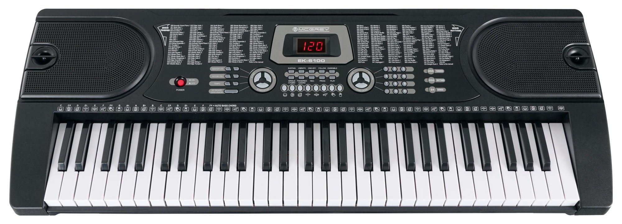 McGrey Home Keyboard SK-6100 - 61 Tasten Einsteiger-Keyboard, (Super Kit, 5 tlg., inkl. Keyboardtisch, Mikrofon, Hocker und Kopfhörer), 255 Klänge und Begleitrhythmen und Lernfuktionen