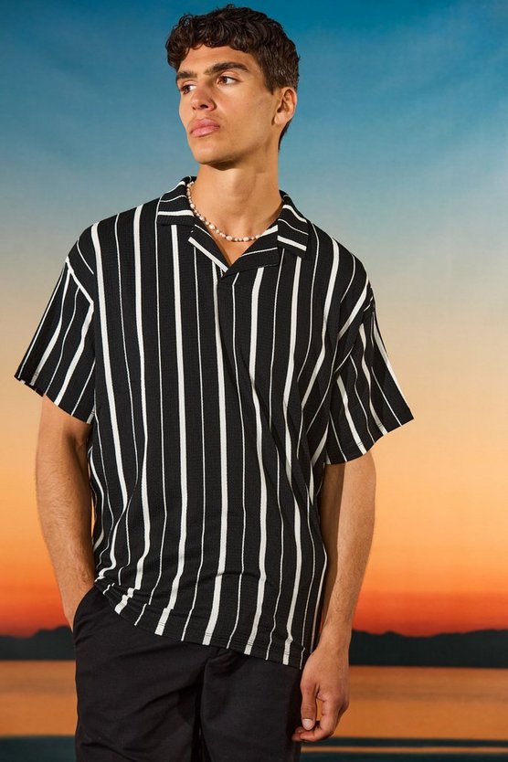 Strukturiertes Oversize Poloshirt