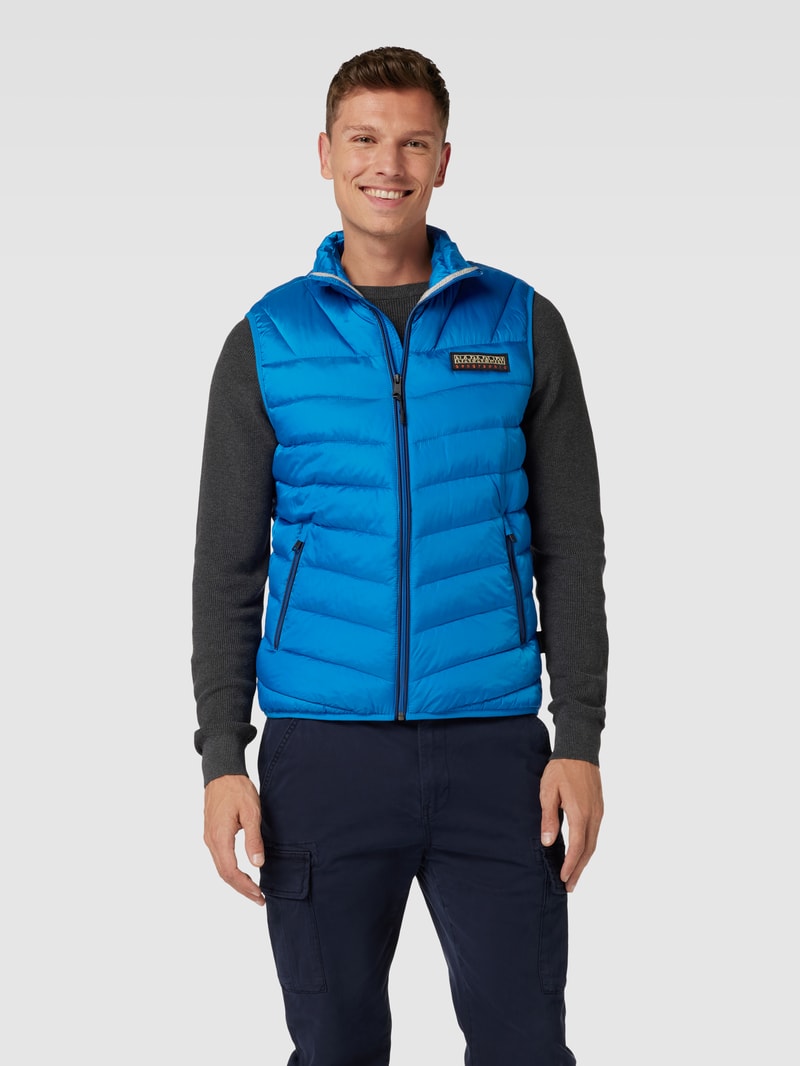Regular Fit Steppweste mit Stehkragen Modell 'AERONS' in royalblau