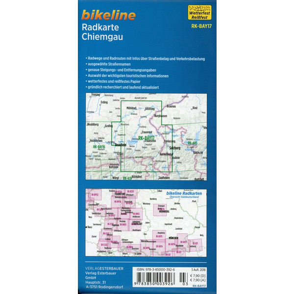 Bikeline Radkarte Chiemgau  (BAY17) 1 : 75 000 - Fahrradkarte