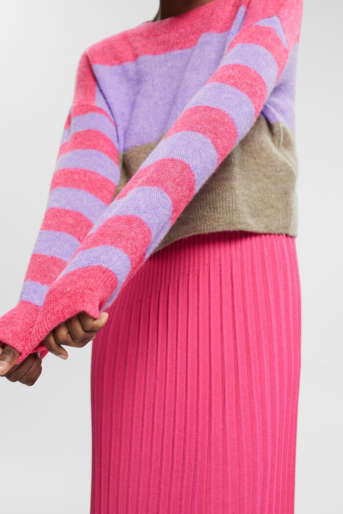 Gerippter Wollmix-Pullover
