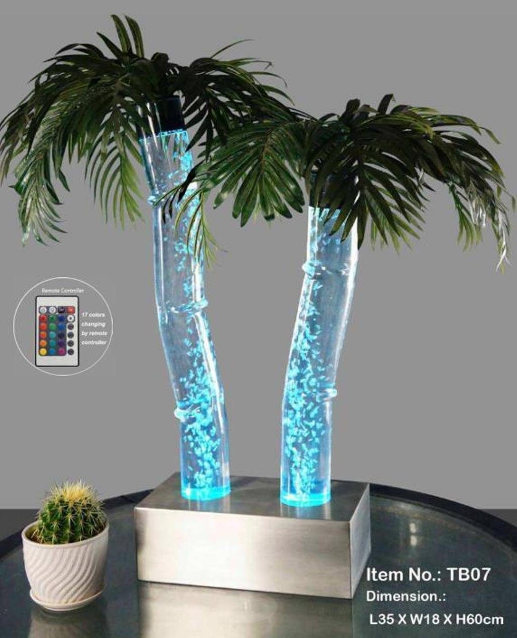 JVmoebel Wasserspiel Led Wasser Säulen Palme Kunstpflanze Wassersäulen Wasserspiel Sofort, (Wassersäule), Made in Europe