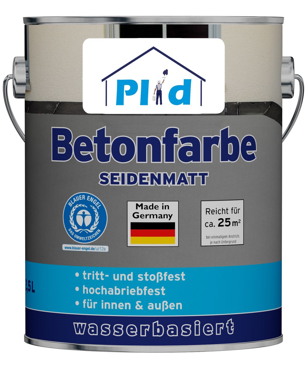 Plid Premium Betonfarbe Bodenbeschichtung Bodenfarbe Sockelfarbe Kieselgrau