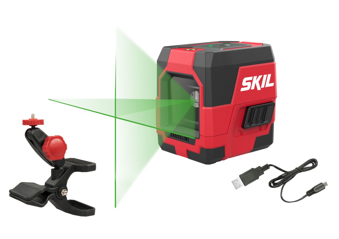 SKIL MT1E1912AA Grønn selvnivellerende krysslinjelaser + USB-ladekabel