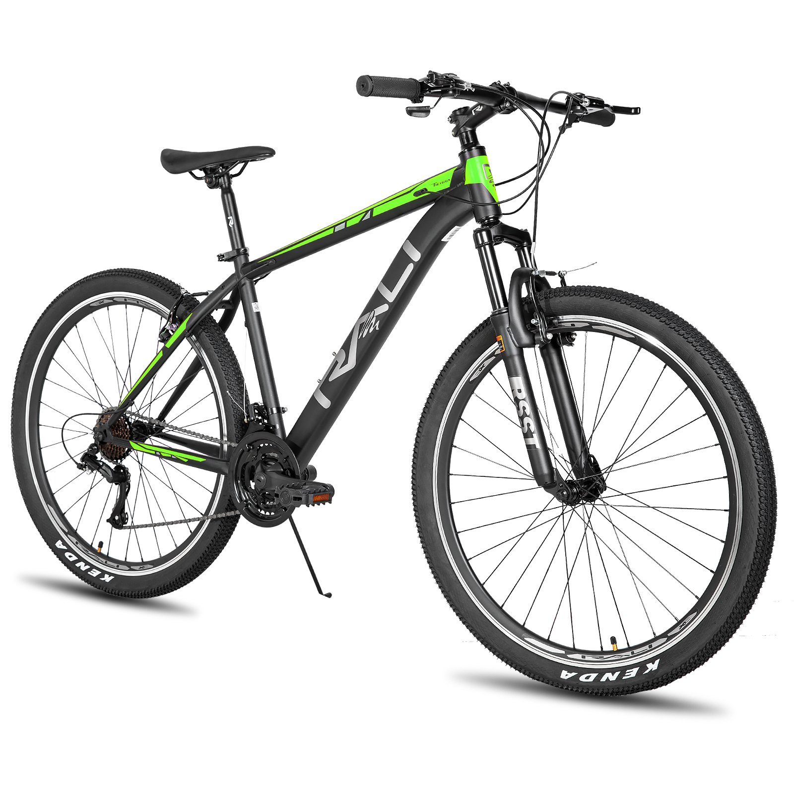 HILAND Mountainbike RALI 27,5 Zoll Hardtail MTB mit Kenda Reifen,Leichter Stahlrahmen, 21 Gang Shimano, Kettenschaltung, (set, mit Schutzblech Set), für Damen und Herren 165 - 190 cm MTB Hardtail Fahrrad
