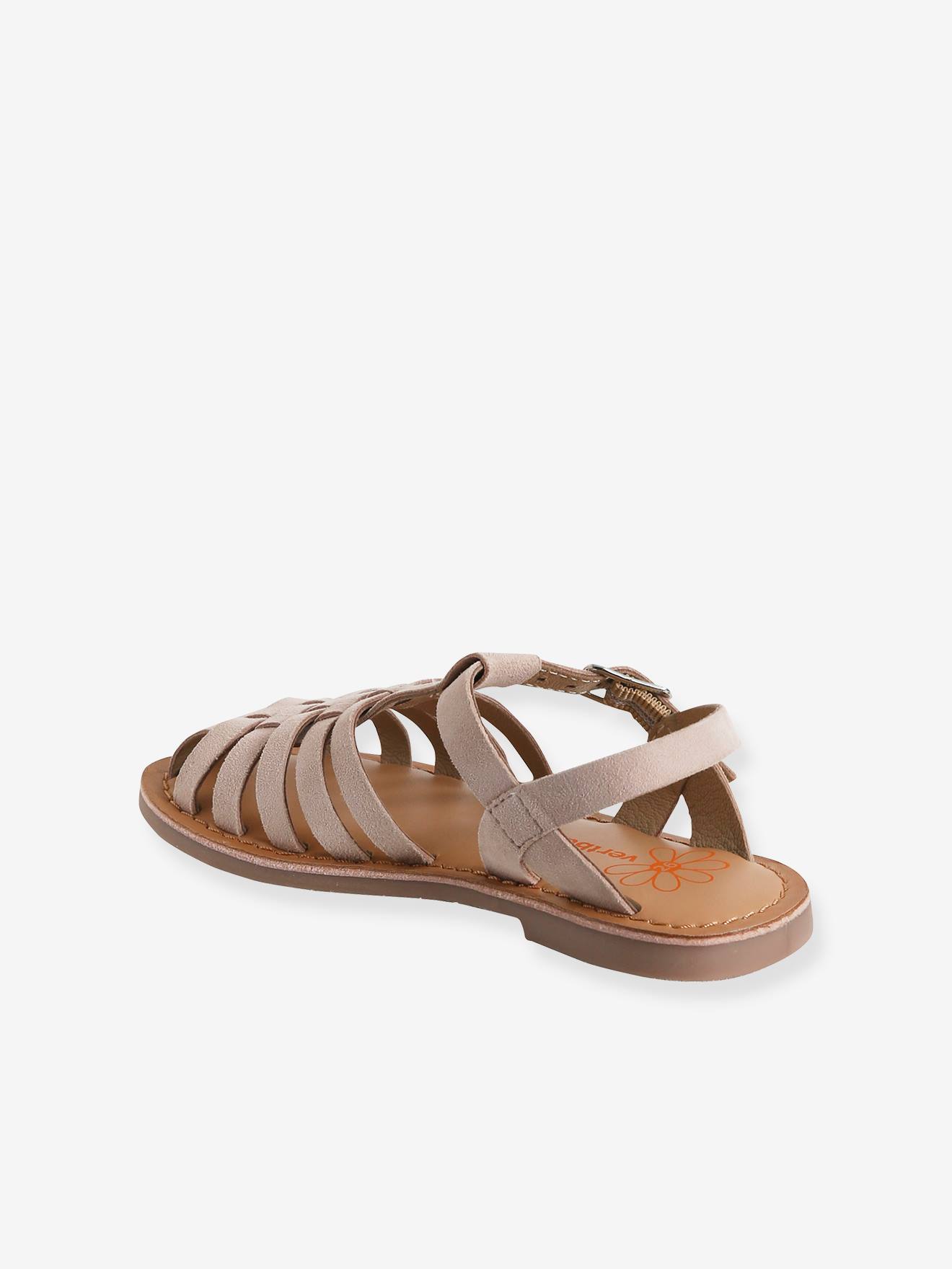 Sandales cuir fille sable