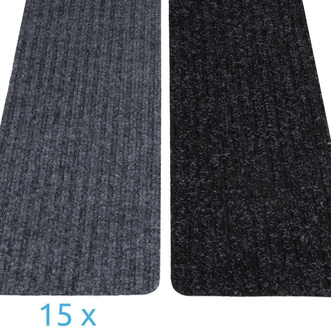 Stufenmatte yourGEAR 15x selbsthaftende hellgraue Stufenmatte 76x20cm mit TPR, yourGEAR
