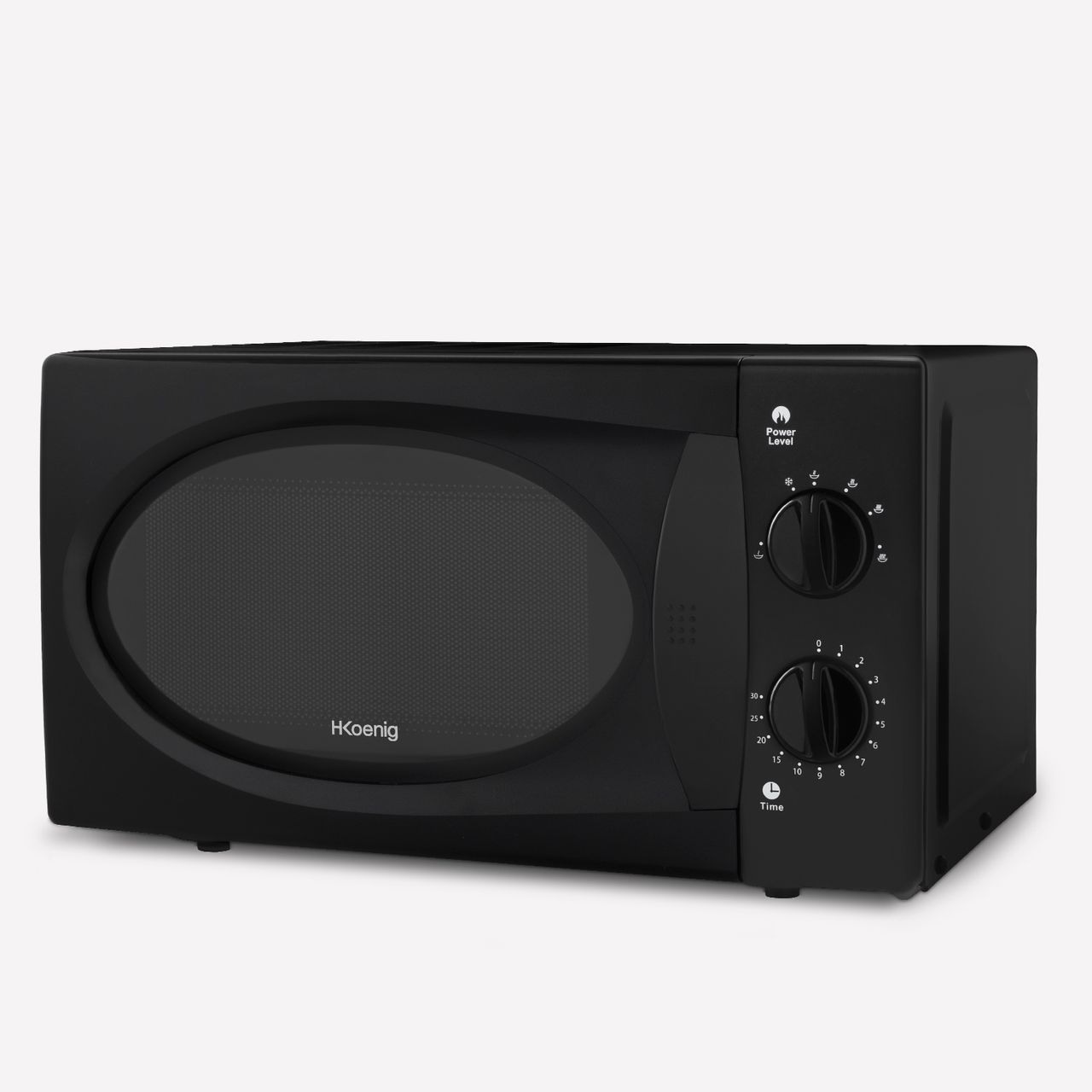 H. Koenig H.Koenig VIO6B Kompakte Mikrowelle, 20 l, Schwarz, leistungsstark 700 W, Drehteller 24,5 cm, Multifunktional, 5 Heizstufen und Auftaufunktion, Timer bis 30 Minuten, schnell, Arbeitsplatte
