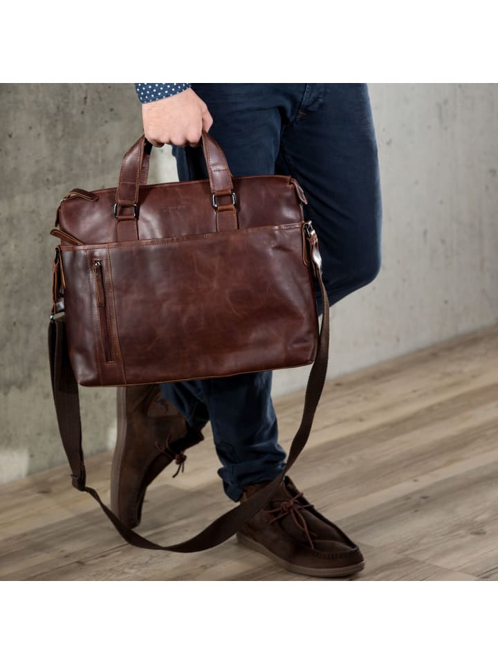 BACCINI Leder-Laptoptasche 15