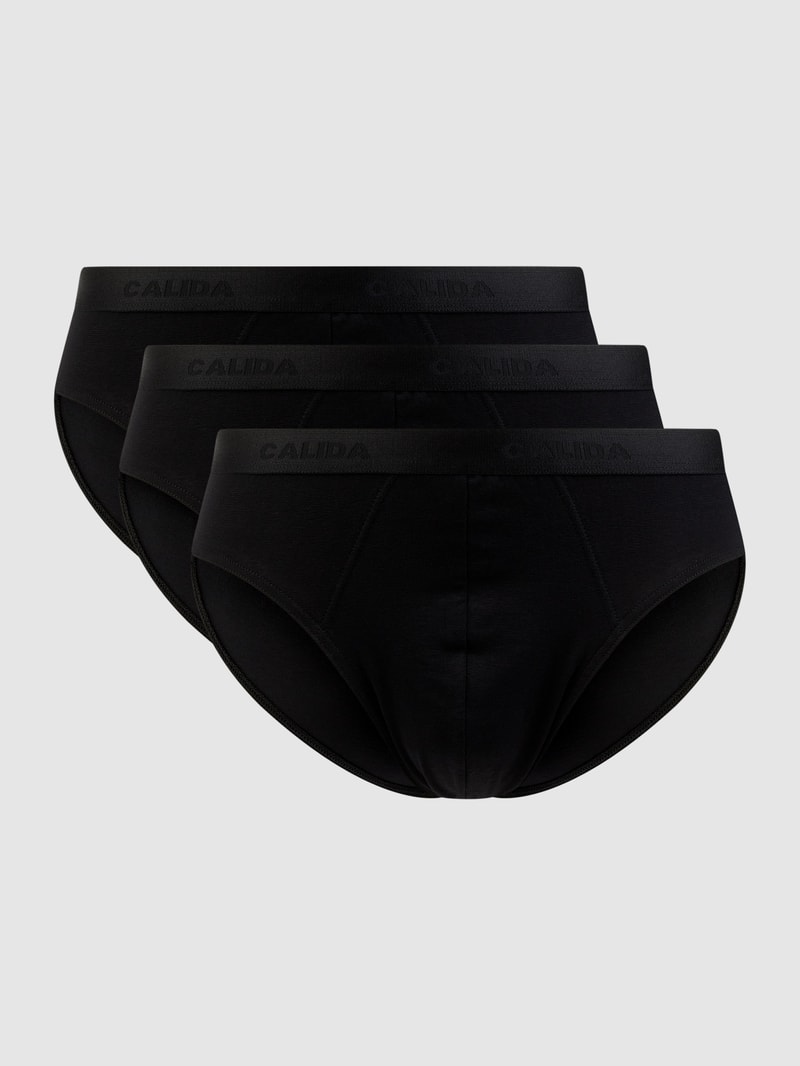 Slip aus Single Jersey im 3er-Pack Modell 'Natural Benefit' in schwarz