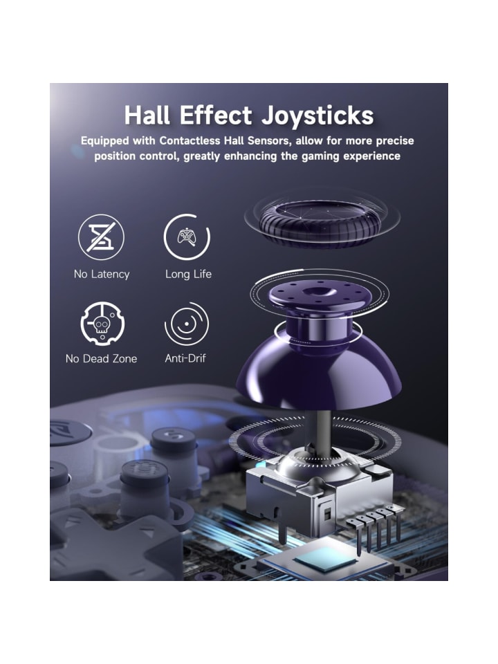 Almina EasySMX X10 PC Controller mit Hall Triggers und Joysticks, Bluetooth in Lila günstig kaufen onesize