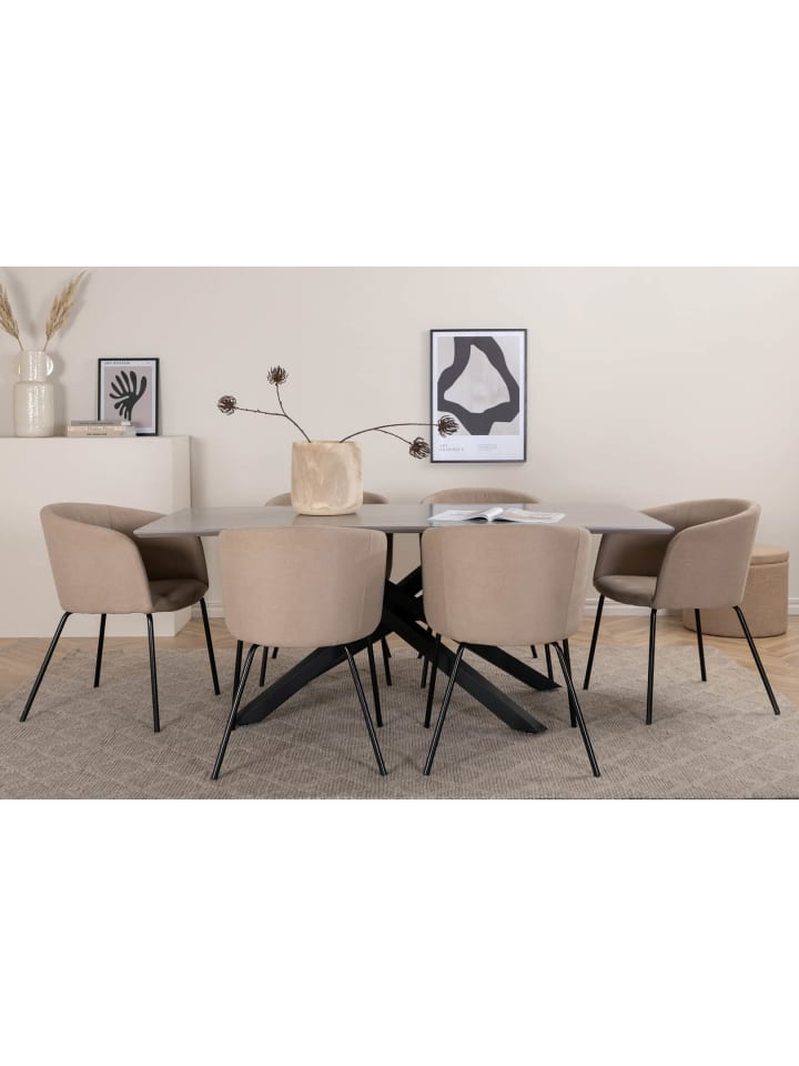 ebuy24 Essgruppe Piazza 10 (7-teilig) Beige 90 x 180 cm günstig kaufen onesize