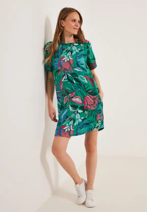 CECIL Leinenkleid mit Blumenprint