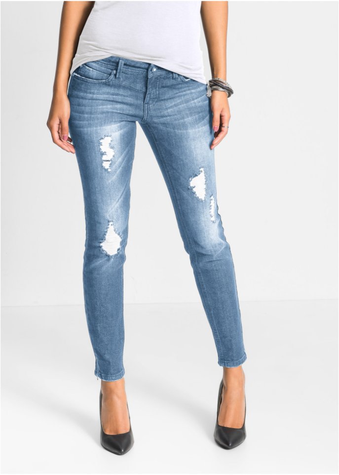 Stretch-Jeans mit Reißverschluss