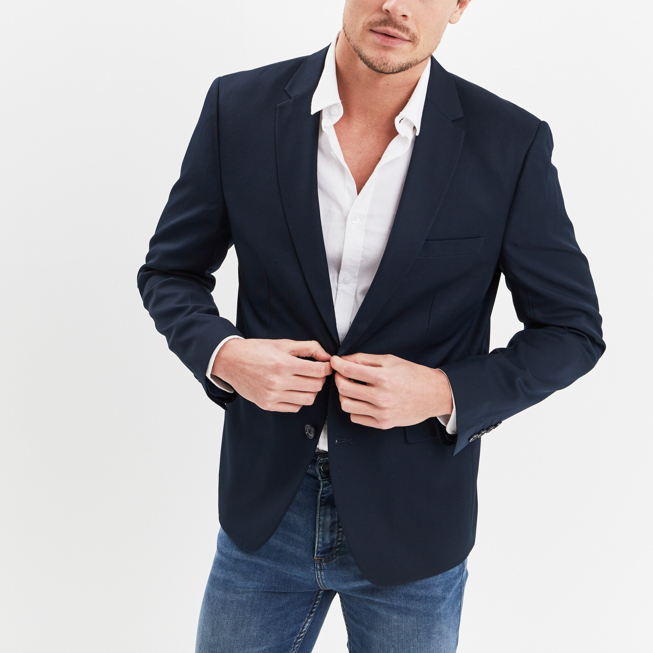 Veste de costume droite bleu marine homme | La Halle