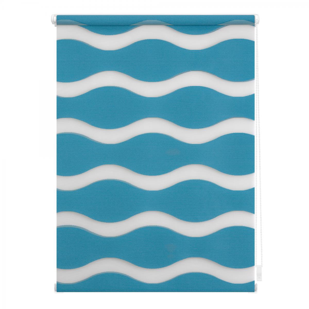 Lichtblick Duo Rollo Welle Klemmfix, ohne Bohren, Petrol, 70 cm x 150 cm (B x L)
