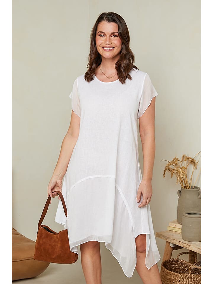 Rodier Lin Leinen-Kleid in Weiß günstig kaufen S/M