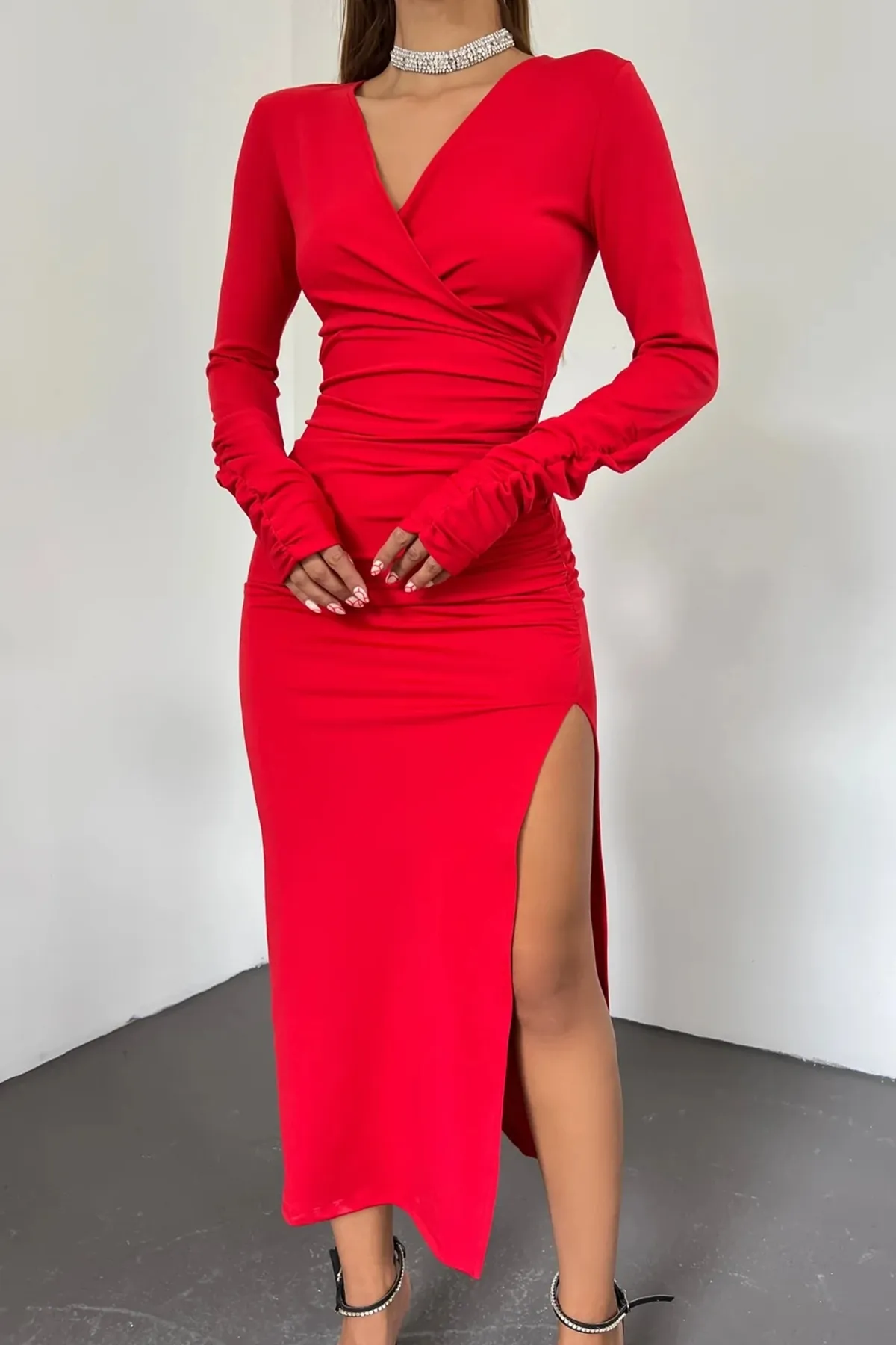 lovebox  Abendkleid & Abschlusskleid - Rot - Wickelschnitt