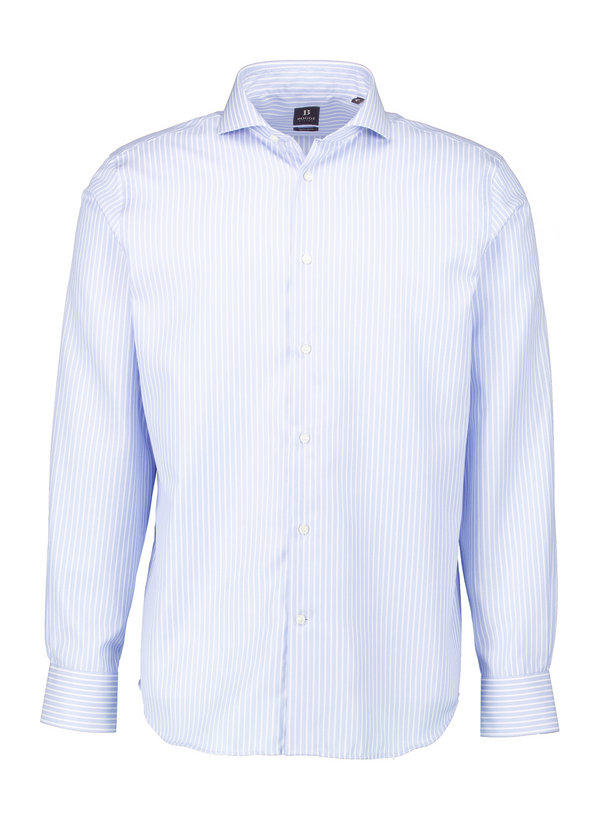 BOGGI MILANO, Hemd, Regular Fit, Baumwolle, hellblau-weiß gestreift