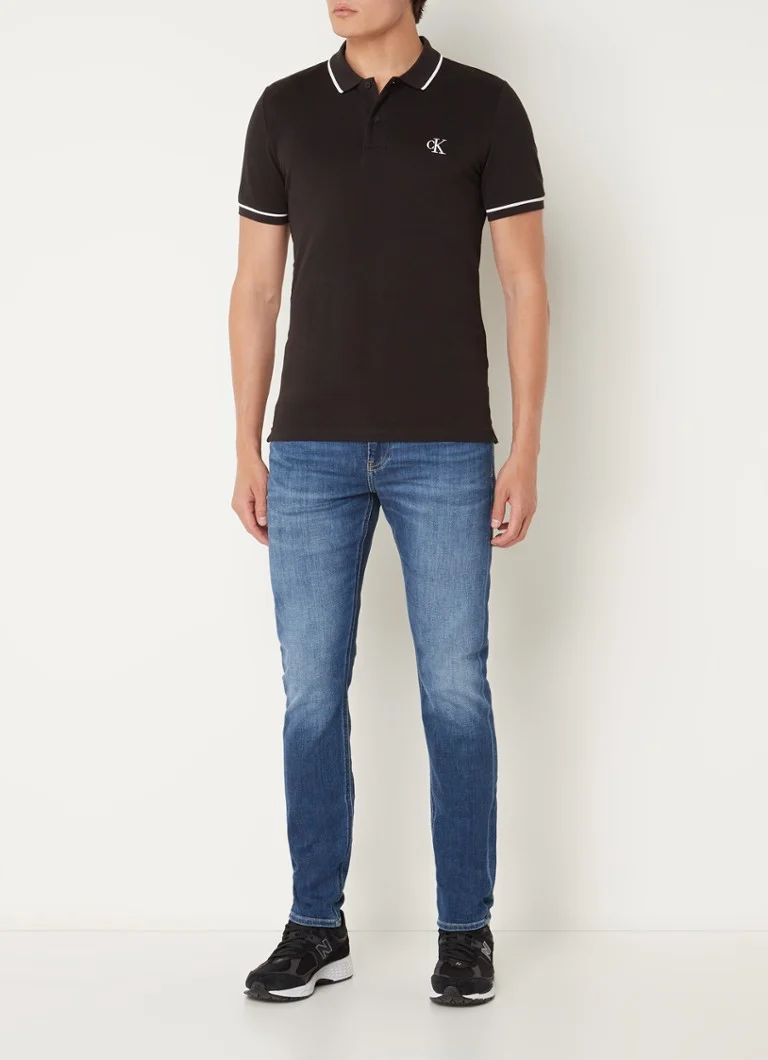 Polo Calvin Klein Tipping com estampa de logotipo