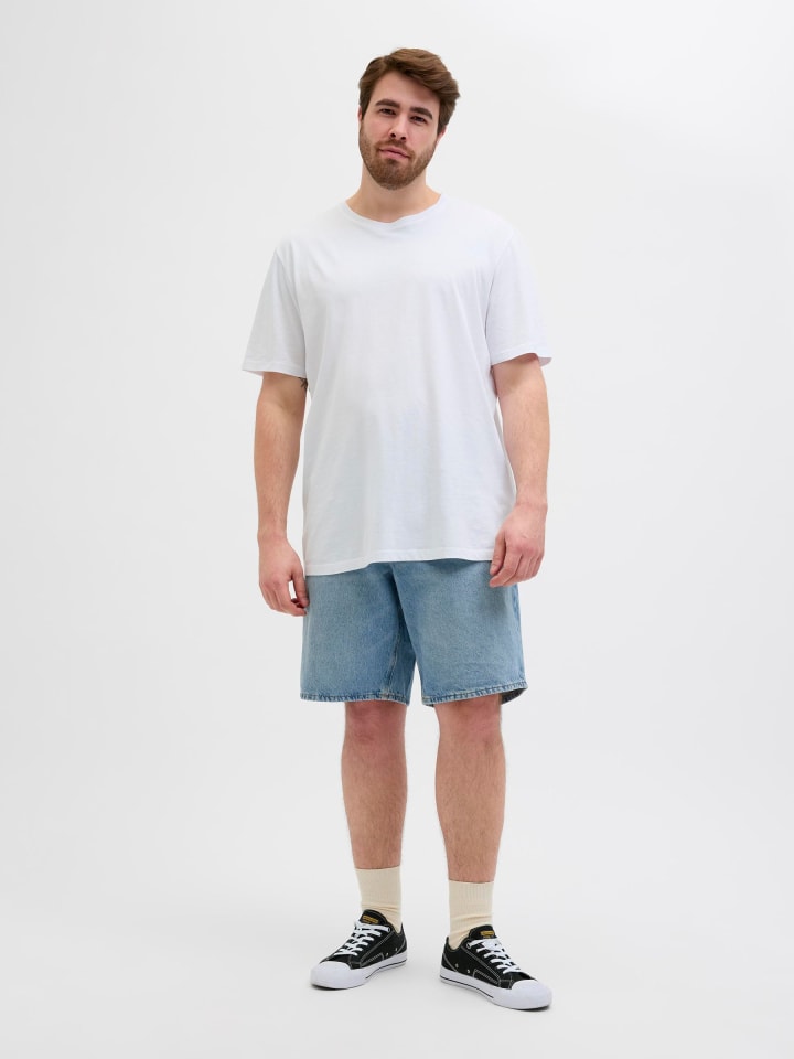 JACK & JONES PLUS Jeans-Shorts in Blue Denim günstig kaufen