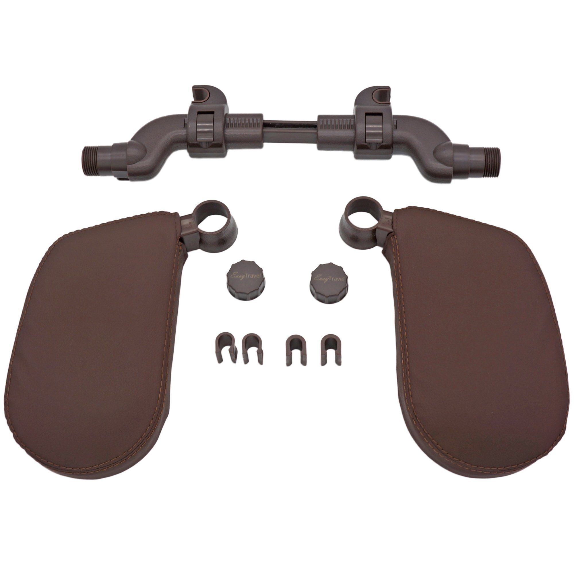 EasyTravel EasyTravel ergonomisches Auto Reise Kopfkissen - Kunstleder kaffee-bra Camping Sat-Anlage