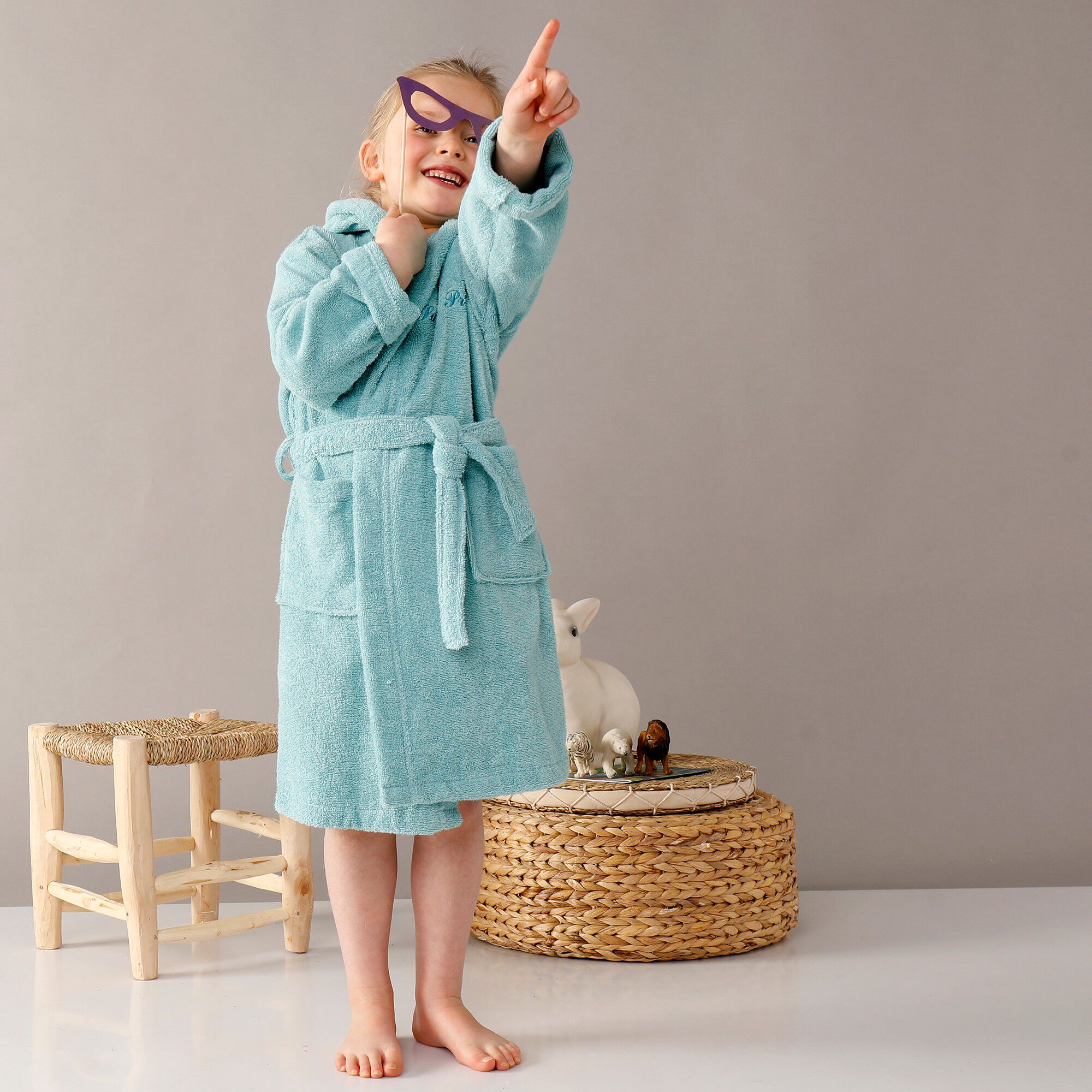 Peignoir enfant éponge à capuche personnalisable