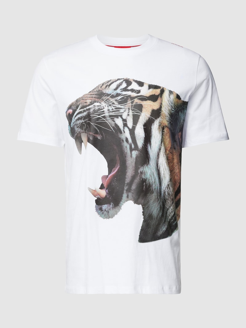 T-Shirt mit Motiv-Print Modell 'Digre' in weiß