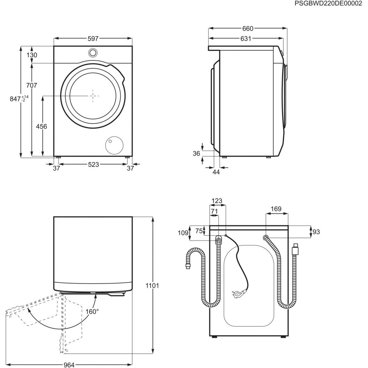 AEG Waschmaschine Serie 7000 LR7EA610FL 914501652, 10 kg, 1600 U/min, ProSteam - Dampf-Programm für 96 % weniger Wasserverbrauch & Wifi