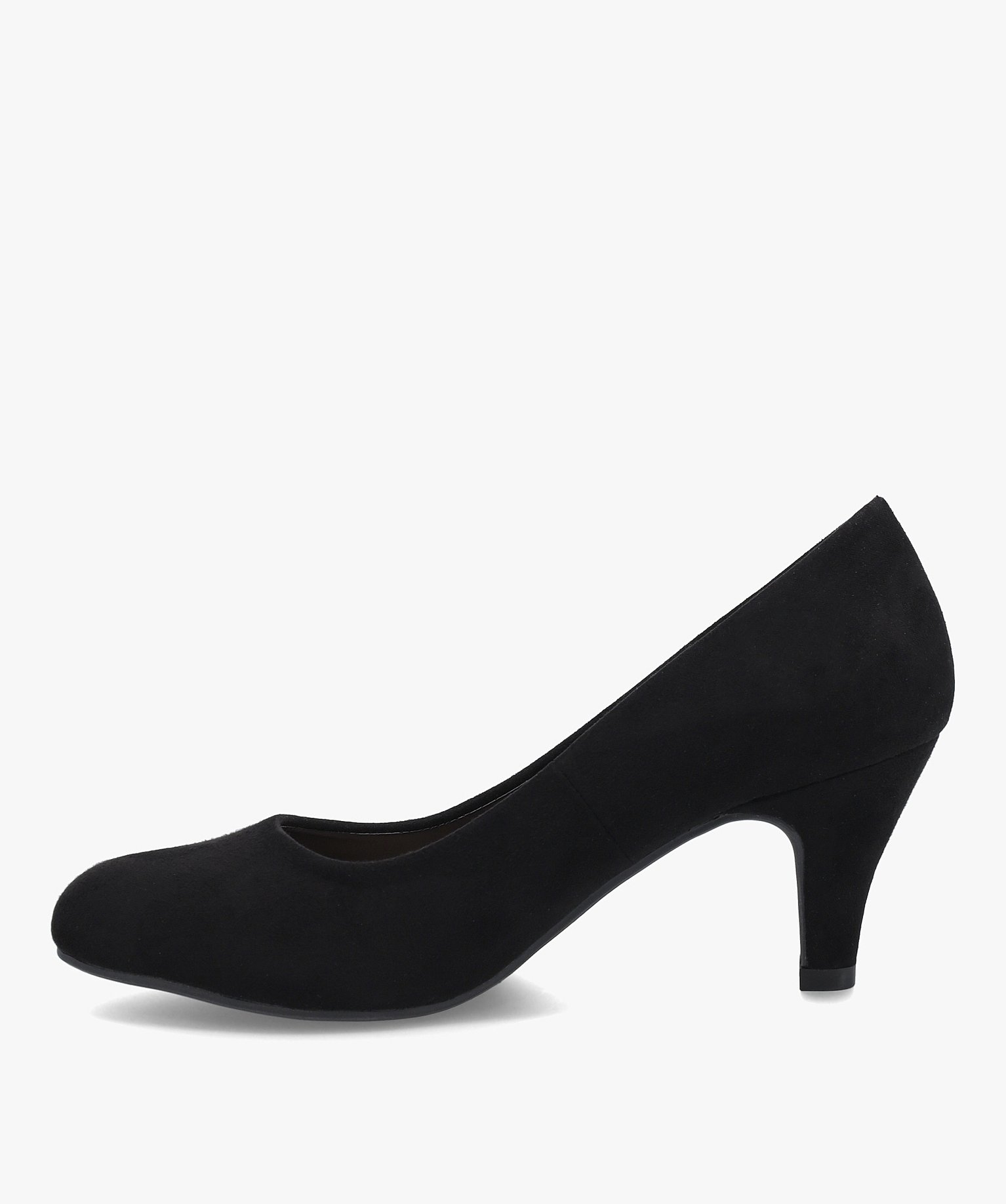 Escarpins femme à petit talon dessus en suédine unie noir | GEMO