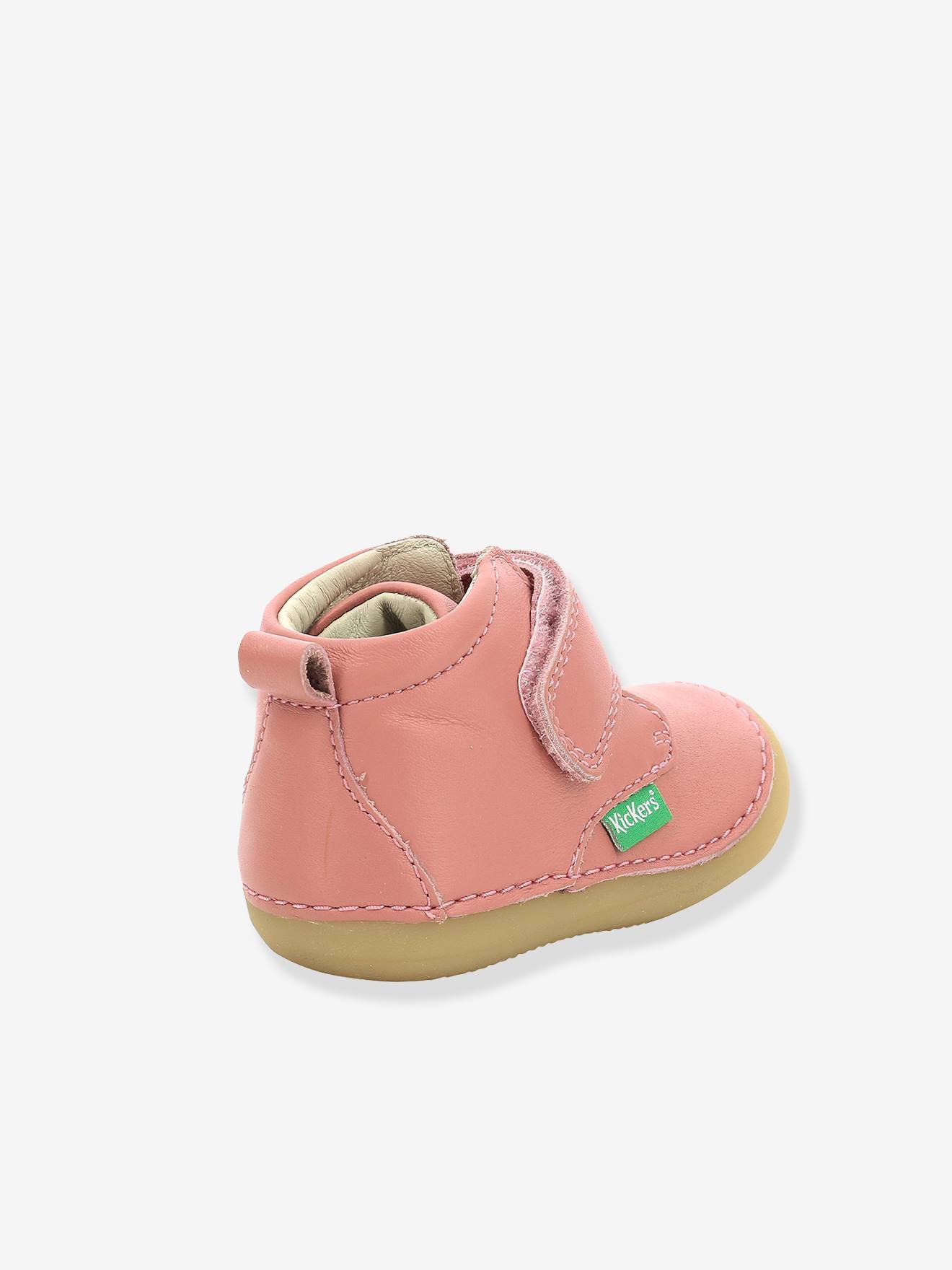 Bottillons cuir bébé fille Sabio KICKERS® 1ers pas rose antique